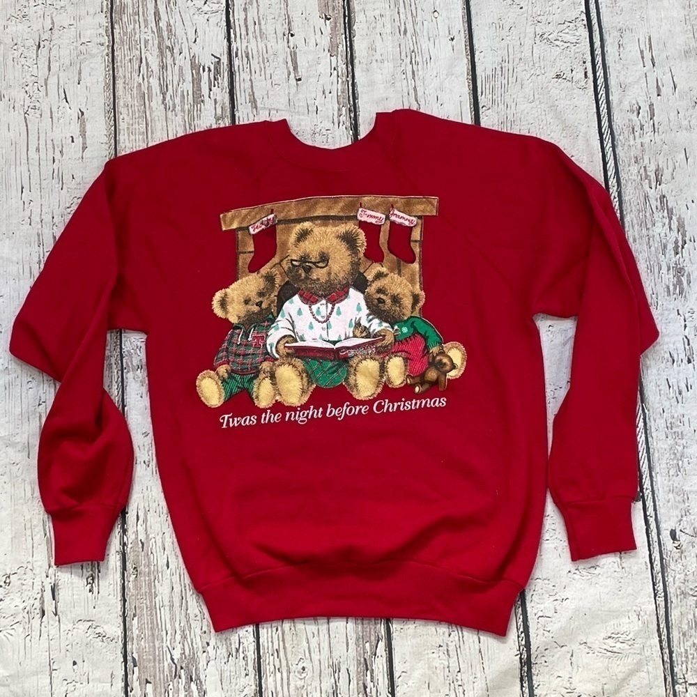 Vintage Twas Night Before Christmas 1990s Ugly Christmas Sweatshirt